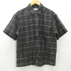 G■ユナイテッドアローズ/UNITED ARROWS B＆Y 半袖シャツ/チェック柄【M】茶系/men's/126【中古】■