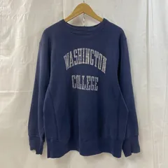VINTAGE ヴィンテージ トレーナー 長袖 80s champion REVERSE WEAVE トリコタグ プリントタグ USA製 WASHINGTON COLLEDGE navy L