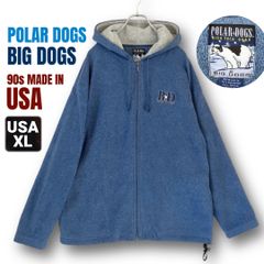 BIG DOGSフリースハーフジッププルオーバー古着グレーXL刺繍CBOY短丈 