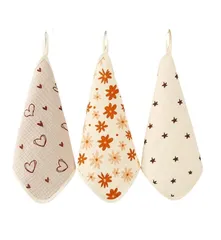 新品 ループタオル 3枚セット ループ付きタオル 保育園 幼稚園 入園準備 入園 ガーゼハンカチ ガーゼタオル 子供用 綿100％ 新生児 出産祝い ギフト 赤ちゃん 可愛い 入園準備 ベビーハンカチ ループ付き 新入園 新学年 新学期 手拭きタオル (Aタイ