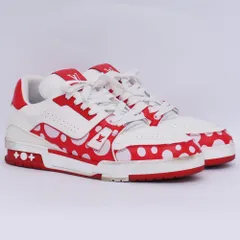 26.5cm LOUIS VUITTON × 草間彌生 LVトレイナーラインスニーカー サイズ8 ホワイト レッド FD1202