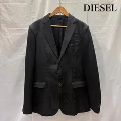 DIESEL ディーゼル ジャケット、上着 ジャケット、ブレザー ブラックロゴデザイン テーラードジャケット SIZE:50 総柄