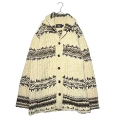 RRL(ダブルアールエル) Border Design Shawl Collar Low Gauge Knit Cardigan ボーダー デザイン ショールカラー ローゲージ ニット カーディガン 782710697001 M アイボリー×ブラウン アルパカ