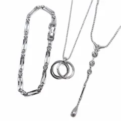ニナリッチ NINA RICCI クレージュ Courreges ネックレス ブレスレット ラインストーン 3点セット シルバーカラー