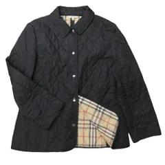 バーバリー ロンドン BURBERRY LONDON 美品 キルティングジャケット ブルゾン 長袖 ノバチェック 黒 ブラック ベージュ XXL IBO79