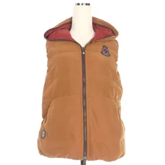 and per se フード付き リバーシブル ダウンベスト ジャケット L 茶/赤 ブラウン/レッド 1007FF/G8