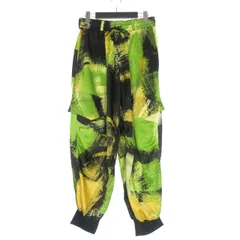 ワイスリー Y-3 ヨウジヤマモト GRAPHIC TECH SILKY CARGO PANTS グラフィック カーゴパンツ ワークパンツ 裾リブ XS グリーン 緑 IN2266のサムネイル