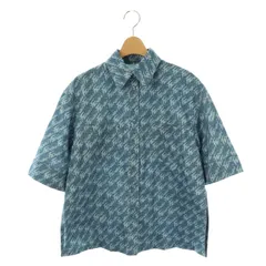 フェンディ FENDI FLF641 AJK2 ロゴ総柄 半袖デニムシャツ IT38 青 /MI ■OSのサムネイル