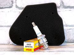 ヤマハ ジョグアプリオ '01- 4JP9/A 適合 スパークプラグ＋エアークリーナーエレメントお得セット！