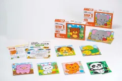 PUBLISHING) くもんのジグソーパズル STEP1 どうぶついっぱい 知育玩具 子供ジグソー くもん出版(KUMON 2ピース・3ピース・4ピース・6ピース 1.5歳以上 JP-14 KUMON
