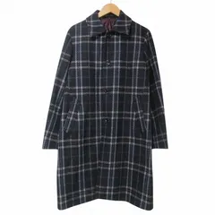 タケオキクチ TAKEO KIKUCHI TK 美品 PONTETORTO チェックメルトンステンカラーコート ロング M ネイビー系 Xのサムネイル