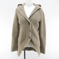 ブルネロクチネリ BRUNELLO CUCINELLI DB53379 長袖 カーディガン ニット パーカー カシミヤ ミディアム丈 M ベージュ系 イタリア製 無地