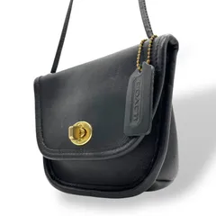 美品 希少 コーチ COACH オールドコーチ ターンロック ショルダーバッグ 9934 黒 ブラック レザー USA製 ヴィンテージ Z2