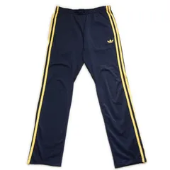 古着 adidas アディダス トラックパンツ トレフォイルロゴ 3ライン ネイビー 100サイズ 259-244