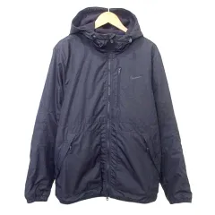 ナイキ NIKE フード ブルゾン ジャケット コート 裏フリース L 黒 ブラック ■YHS7 A1017