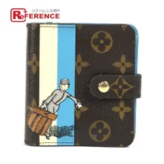 LOUIS VUITTON ルイヴィトン 2つ折り財布 コンパクトジップ M60036 モノグラムキャンバス ブルー