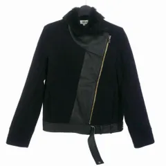 ヘルムートラング HELMUT LANG レザー切替 ウールライダース P ブラック 黒のサムネイル