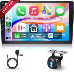 2DINカーステレオ 2 GB+64 GB 10.1 インチ タッチ画面 Bluetooth WiFi FM RDS