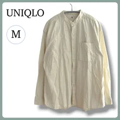 UNIQLO デニムオーバーサイズスタンドカラーシャツ オフホワイト M