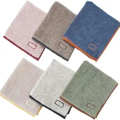 【新品】 【.co.jp限定】タオル研究所 [導線コントロールの吸水性-ふんわり-] #049 ハンカチ ユニセックス 6枚セット ふんわり 厚手 ふかふか 高速吸水 耐久性 綿100% 480GSM JapanTechnology 1