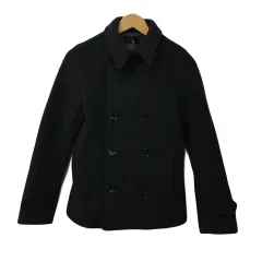 ハレ HARE コート ピーコート ショート ダブル 無地 ウール 長袖 S グレー