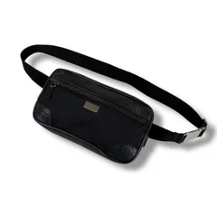 グッチ　GUCCI クロスボディバッグ　ウエストポーチ　ブラック　黒　ナイロン　シマレザー　GG柄　162417