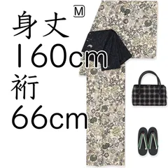 【M】新品　袷　洗える着物　花と小鳥と蝶