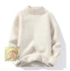 新入荷 ウール混 ニットセーター メンズ モックネック プルオーバー トップス ハイネック 編み 厚手 防寒 秋冬/オフ