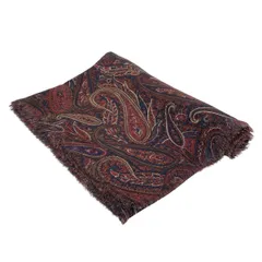 LIBERTY(リバティ) ストール(ショール)美品  - ボルドー×ネイビー×マルチ ペイズリー柄 ウール