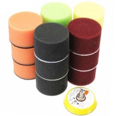 ポリッシャースポンジ 研磨パッドセット フラットサンディングスポンジ 16点セット 丸形 多色 直径50mm 吸盤付き カー研磨用 バフ 洗車 電動ポリッシャー用 1