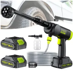 Zyvrex 高圧洗浄機 コードレス 充電式【2025年新登場革新6in1ノズル 50分長時間駆動 軽量設計】充電式高圧洗浄機 洗車専用設計 強力噴射13M コンパクト 持ち運び便利 節水 日本語取扱説明書 洗車 駐車場 黄砂掃除 苔 ブロック塀 網戸 エアコ