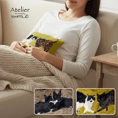 【アトリエコテツ / Atelier KOTETSU】フリース湯たんぽ｜選べる２種類♪　ブラウン×ねこ／グリーン×ハチワレ＆さび猫｜ねこ猫ネコcat