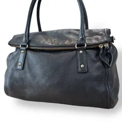 美品　ケイトスペード　黒 レザー ハンドバッグ ジッパー付き　大容量