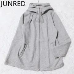 ジュンレッド　パーカー　ジップアップ　ダブルジッパー　ポケット　ゆったり　カジュアル　シンプル　グレー