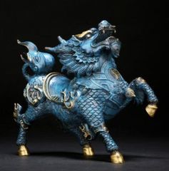 値下新品 幸兵衛窯 青釉オーナメント セベク 古代エジプトの神