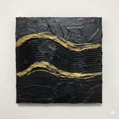 No.7 テクスチャーアート 抽象画 北欧 黒 インテリア 現代アート