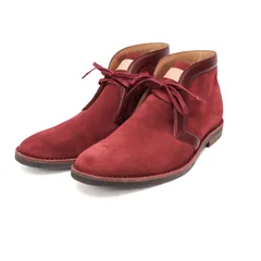 ルイヴィトン デザートブーツ ブーツ ドレスシューズ 革靴 レースアップ 赤 レッド レザー 本革 スエード スウェード LOUIS VUITTON