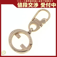  グッチ キーホルダー ダブルG ゴールド メタル 中古