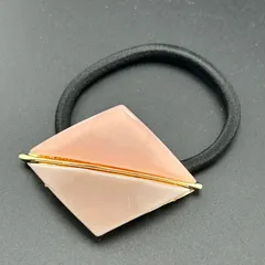 【新品】ヘアアクセサリー ヘアゴム １本 キレイ ピンク×ゴールド  シンプル スクエア 四角◆