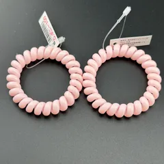 【新品】ヘアアクセサリー ヘアゴム 2本 スプリングゴム ピンク グリーン イエロー グレー シンプル◆