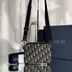新品級 Dior オブリーク ジャカード ストラップ ポーチ クロスバック