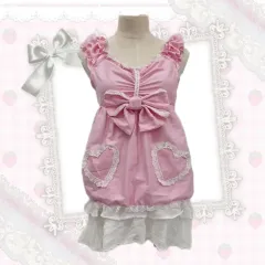 リボン　ドレス　ワンピース　グランジ　平成　ギャル　姫ギャル　00s　ピンク リボン ドレス ワンピース グランジ 平成 ギャル 姫ギャル 00s ピンク