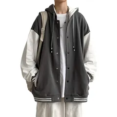 【新品】 [Poperdision] メンズ パーカー スウェット トレーナー おしゃれ 大きい サイズ 人気 ジャケット スポーツ フード 付き オシャレ カジュアル カーディガン コート ジャージ 春秋冬服Gray L 0