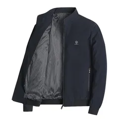 【新品】 [Atkata] ジャケット ライトアウター コート メンズ スリム ブルゾン 薄手 アウター 春 秋 navy XL 1