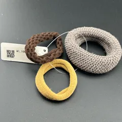 【新品】定価1100円 ヘアアクセサリー ヘアゴム ブルー ブラウン シンプル◆