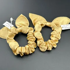 【新品】ヘアアクセサリー ヘアゴム シュシュ ２本セット ゴールド シンプル◆