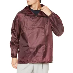 [カジメイク] 防風 撥水ヤッケ 軽作業 汚れよけポリエステルヤッケ エンジ 3L 1