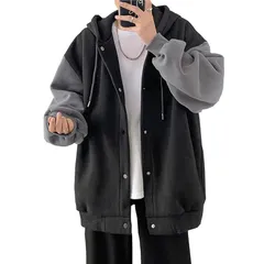 【新品】 [FJLTDCP] パーカー メンズ 秋服 冬服 スウェット トレーナー おしゃれ 大きい サイズ 人気 ジャケット スポーツ フード 付き オシャレ カジュアル カーディガン コージャージ 春秋冬服 black-S 0
