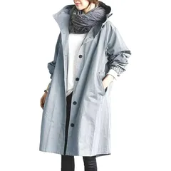 【新品】 [Ｋａｙｉｙａｓｕ] トレンチコート レディース スプリングコート アウター コート 通勤 カジュアル 春 秋 薄手 ロング丈 大きいサイズ M-3XL(L ブルー) 0