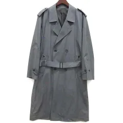 ランバン LANVIN ウール シルク ロング トレンチ コート グレー H48-25のサムネイル